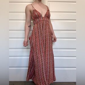 Red patterned Boho dress